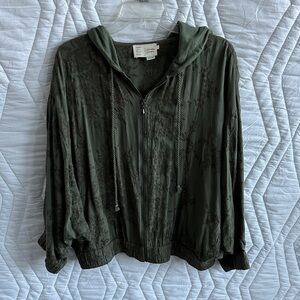 Anthropologie Olive Green Hoodie Sweatshirt